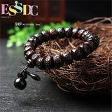 Sanskrit Buddha Beads Exorcise Bracelet Men Women Wood Fish