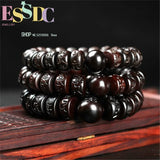 Sanskrit Buddha Beads Exorcise Bracelet Men Women Wood Fish