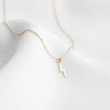 Lightning Pendant Necklace 14K Gold Filled Choker Jewelry