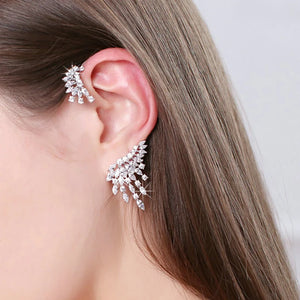Fashion CZ Clip Earrings Girly Charm Jewelry