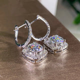 Lihong Crystal CZ Hoop Earrings for Women Wedding Party Birthday Gift