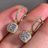 Lihong Crystal CZ Hoop Earrings for Women Wedding Party Birthday Gift