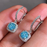 Lihong Crystal CZ Hoop Earrings for Women Wedding Party Birthday Gift