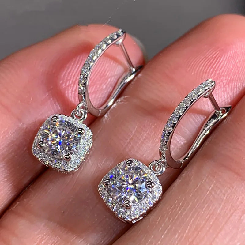 Lihong Crystal CZ Hoop Earrings for Women Wedding Party Birthday Gift