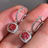 Lihong Crystal CZ Hoop Earrings for Women Wedding Party Birthday Gift