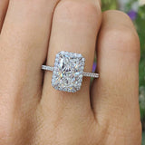 925 Silver Moissanite Square Ring for Women's Engagement