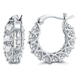 Lihong Silver Earrings with Zirconia Lace Earrings