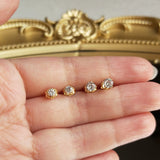 14K Filled Zircon Stud Earrings Classic Daily Jewelry
