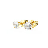 14K Filled Zircon Stud Earrings Classic Daily Jewelry