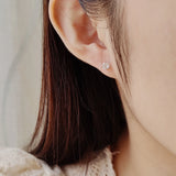 14K Filled Zircon Stud Earrings Classic Daily Jewelry