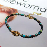 Bohemia Bracelet PUKA Shell Chrysocolla Beach Jewelry Charm Women