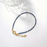 2mm Created Sapphire/Ruby Adjustable Bracelet 17+3cm Boho Beaded