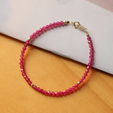 3mm Lab Ruby Bracelet 925 Silver Women Gift
