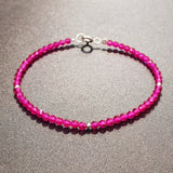 3mm Lab Ruby Bracelet 925 Silver Women Gift