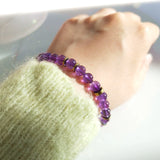 6mm Amethyst Hematite Bracelet Gemstone Jewelry Christmas Gift