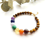 7 Chakras 14K Filled Bracelet Natural Gemstone 2/3/4/6/8mm Bracelet