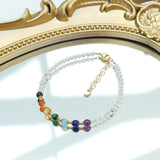 7 Chakras 14K Filled Bracelet Natural Gemstone 2/3/4/6/8mm Bracelet