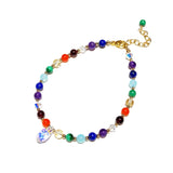 7 Chakras 14K Filled Bracelet Natural Gemstone 2/3/4/6/8mm Bracelet