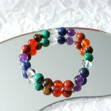 7 Chakras 14K Filled Bracelet Natural Stone 6mm/8mm Jewelry