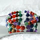 7 Chakras 14K Filled Bracelet Natural Stone 6mm/8mm Jewelry