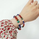 7 Chakras 14K Filled Bracelet Natural Stone 6mm/8mm Jewelry