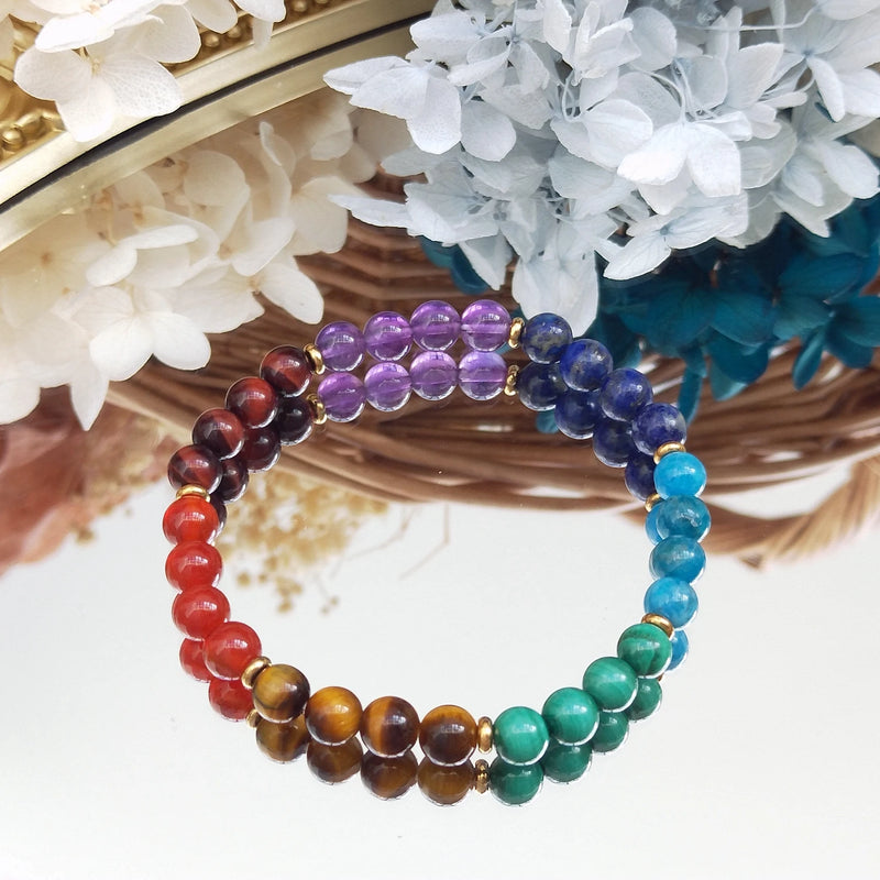 7 Chakras Natural Stone Elastic Bracelet