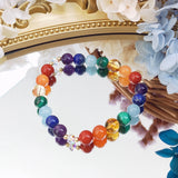 8mm 7 Chakras Gemstone Bracelet Boho Jewelry For Women
