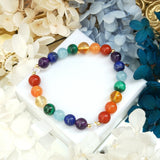 8mm 7 Chakras Gemstone Bracelet Boho Jewelry For Women