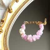 925 Silver Link Bracelet Kunzite Pearl Jewelry