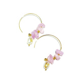 925 Silver Kunzite Pearl Plated Hoop Earrings for Women