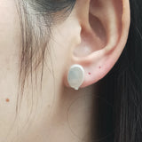 925 Silver Baroque Pearl Stud Earrings