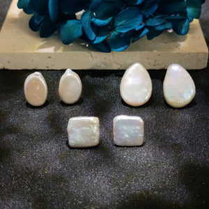 925 Silver Baroque Pearl Stud Earrings