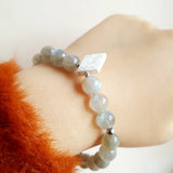 Natural Labradorite Hematite 925 Silver Charm Bracelet