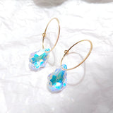 Austrian Crystal 14K Filled Hoop Earrings Jewelry For Women Gift