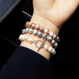 Baroque Pearl 925 Silver Bracelet Freshwater Pearl Women Jewelry Gift