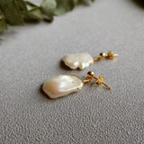 Baroque Pearl Sterling Silver Stud Earrings Women's Birthday Gift