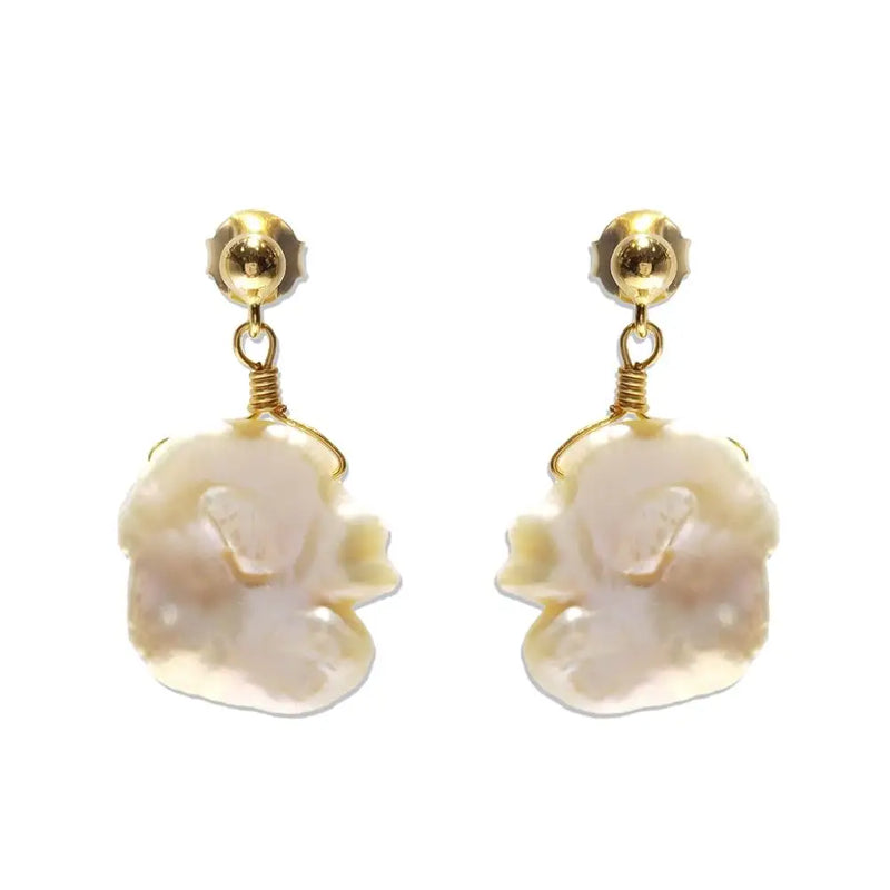 Baroque Pearl Sterling Silver Stud Earrings Women's Birthday Gift
