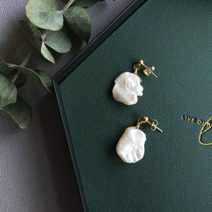 Baroque Pearl Sterling Silver Stud Earrings Women's Birthday Gift