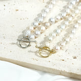 Baroque Pearl 925 Silver OT Clasp Necklace Freshwater Pearl Jewelry For Women