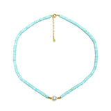 Baroque Pearl Stone 925 Silver Choker Necklace Bohemian Jewelry