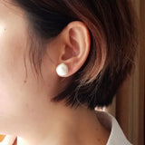 Baroque Pearl Stud Earrings 925 Sterling Silver Freshwater Pearl 12-13mm
