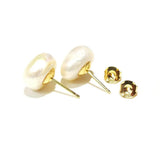 Baroque Pearl Stud Earrings 925 Sterling Silver Freshwater Pearl 12-13mm