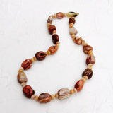 Beige Natural Stone Yellow Jade Agate Necklace Women Jewelry Gift
