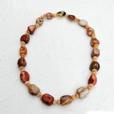 Beige Natural Stone Yellow Jade Agate Necklace Women Jewelry Gift