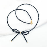 Spinel Bowknot Necklace 925 Silver 18K Plated Choker