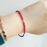 Lab-created Ruby Bracelet Spinel Gemstone 925 Silver Clasp