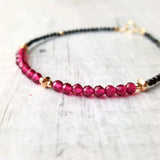 Lab-created Ruby Bracelet Spinel Gemstone 925 Silver Clasp
