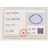 Lab-created Ruby Bracelet Spinel Gemstone 925 Silver Clasp