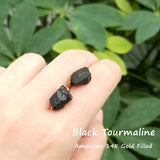 Tourmaline Stud Earrings American 14K Filled Natural Stone Classic Earring