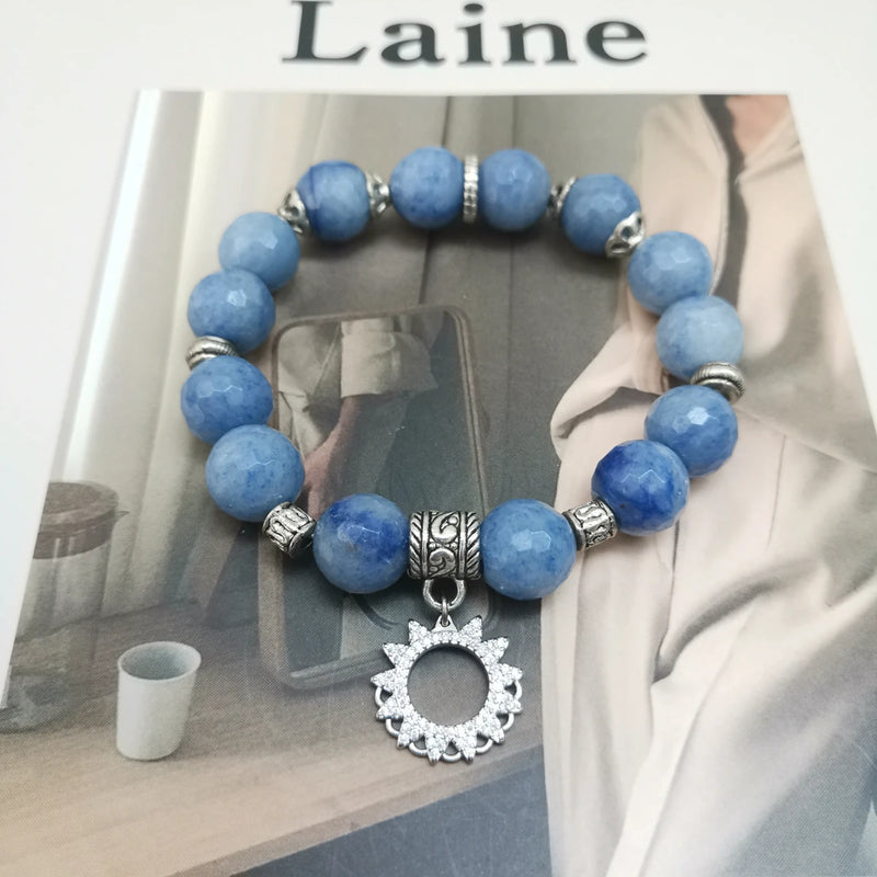 Aventurine Zirconn Charm Bracelet 17-18cm